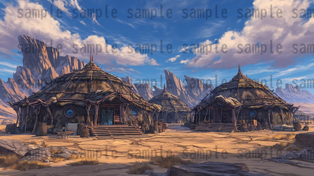 【 170枚】蛮族拠点 ファンタジー背景イラスト【著作権フリー画像】TRPG/ゲーム素材