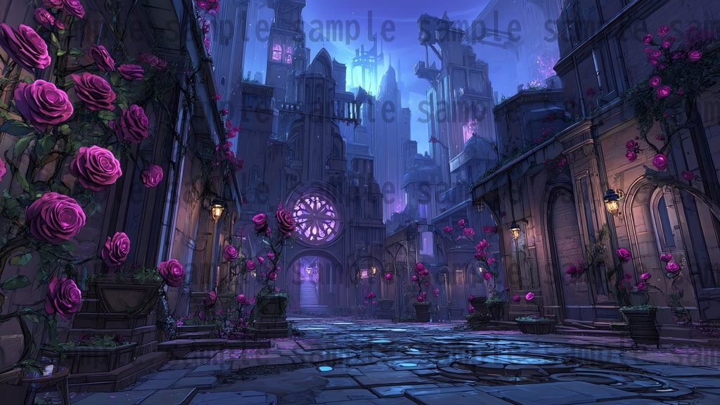 【 118枚】ゴシックロリータ風建築物 ファンタジー背景イラスト【著作権フリー画像】TRPG/ゲーム素材