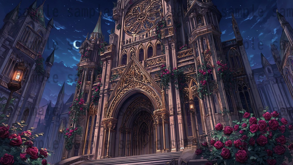 【 118枚】ゴシックロリータ風建築物 ファンタジー背景イラスト【著作権フリー画像】TRPG/ゲーム素材