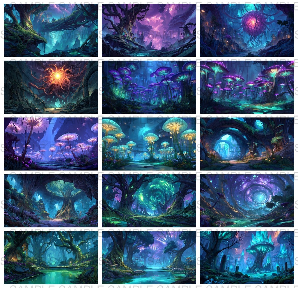 【 120枚】迷いの森 ファンタジー背景イラスト【著作権フリー画像】TRPG/ゲーム素材