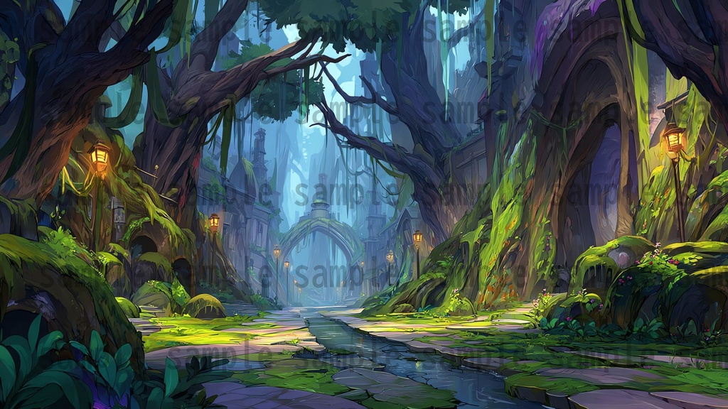 【 120枚】迷いの森 ファンタジー背景イラスト【著作権フリー画像】TRPG/ゲーム素材