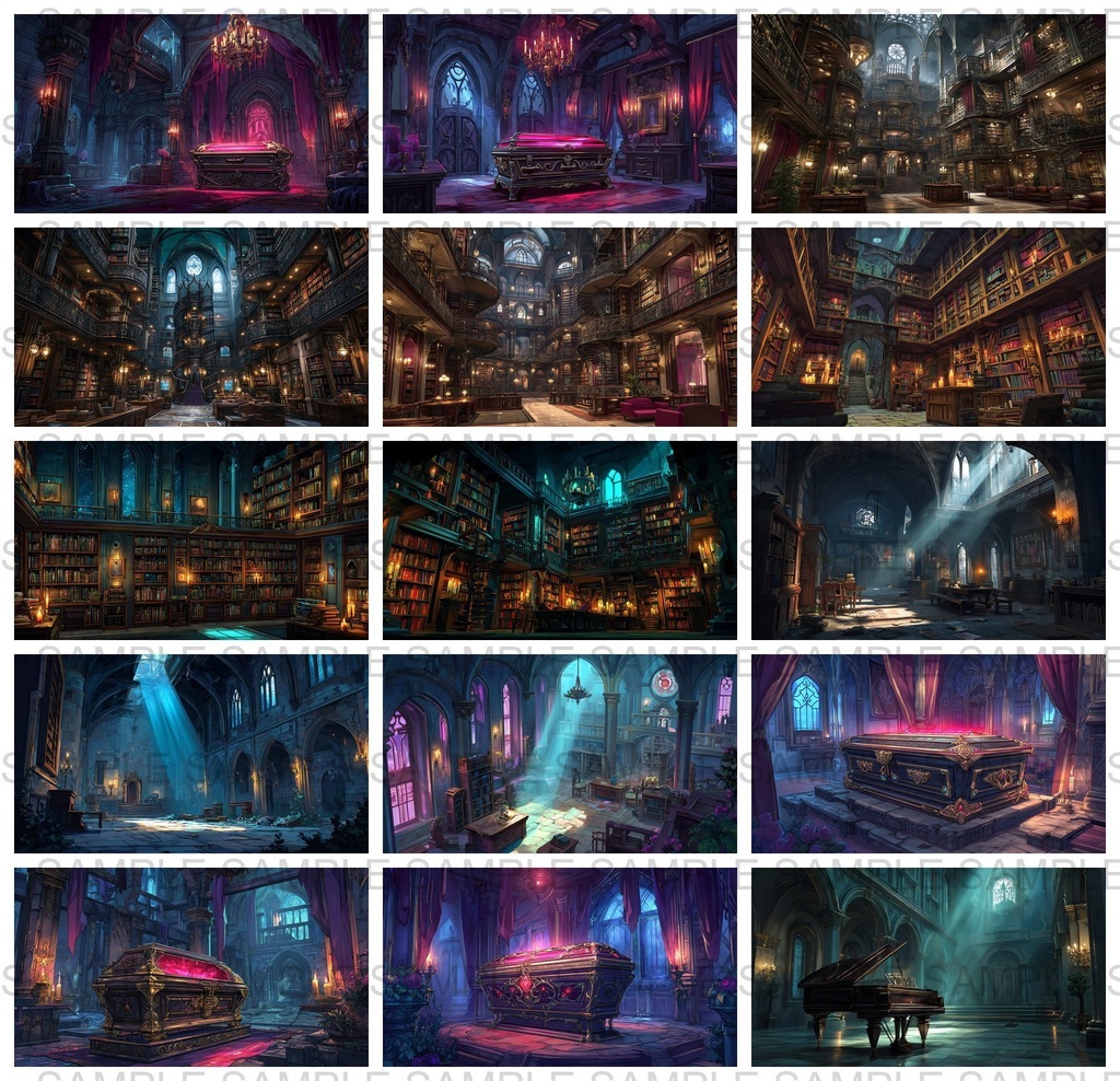 【 232枚】吸血鬼の館 ファンタジー背景イラスト【著作権フリー画像】TRPG/ゲーム素材