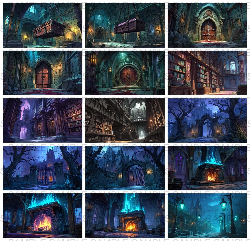 【 232枚】吸血鬼の館 ファンタジー背景イラスト【著作権フリー画像】TRPG/ゲーム素材