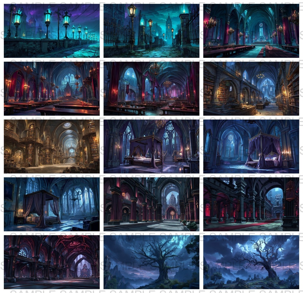 【 232枚】吸血鬼の館 ファンタジー背景イラスト【著作権フリー画像】TRPG/ゲーム素材