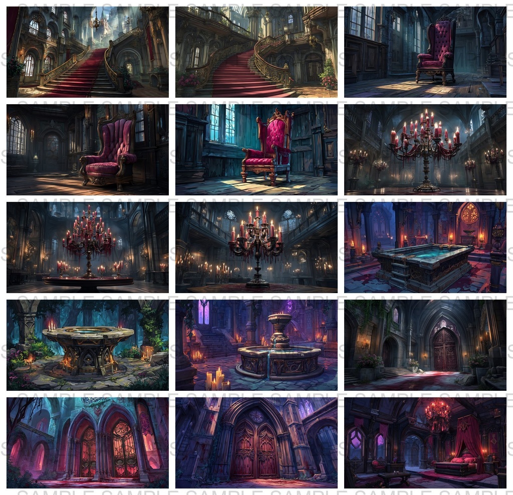 【 232枚】吸血鬼の館 ファンタジー背景イラスト【著作権フリー画像】TRPG/ゲーム素材