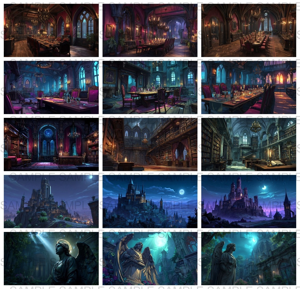 【 232枚】吸血鬼の館 ファンタジー背景イラスト【著作権フリー画像】TRPG/ゲーム素材