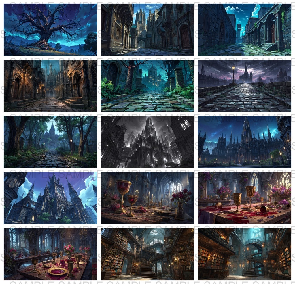 【 232枚】吸血鬼の館 ファンタジー背景イラスト【著作権フリー画像】TRPG/ゲーム素材