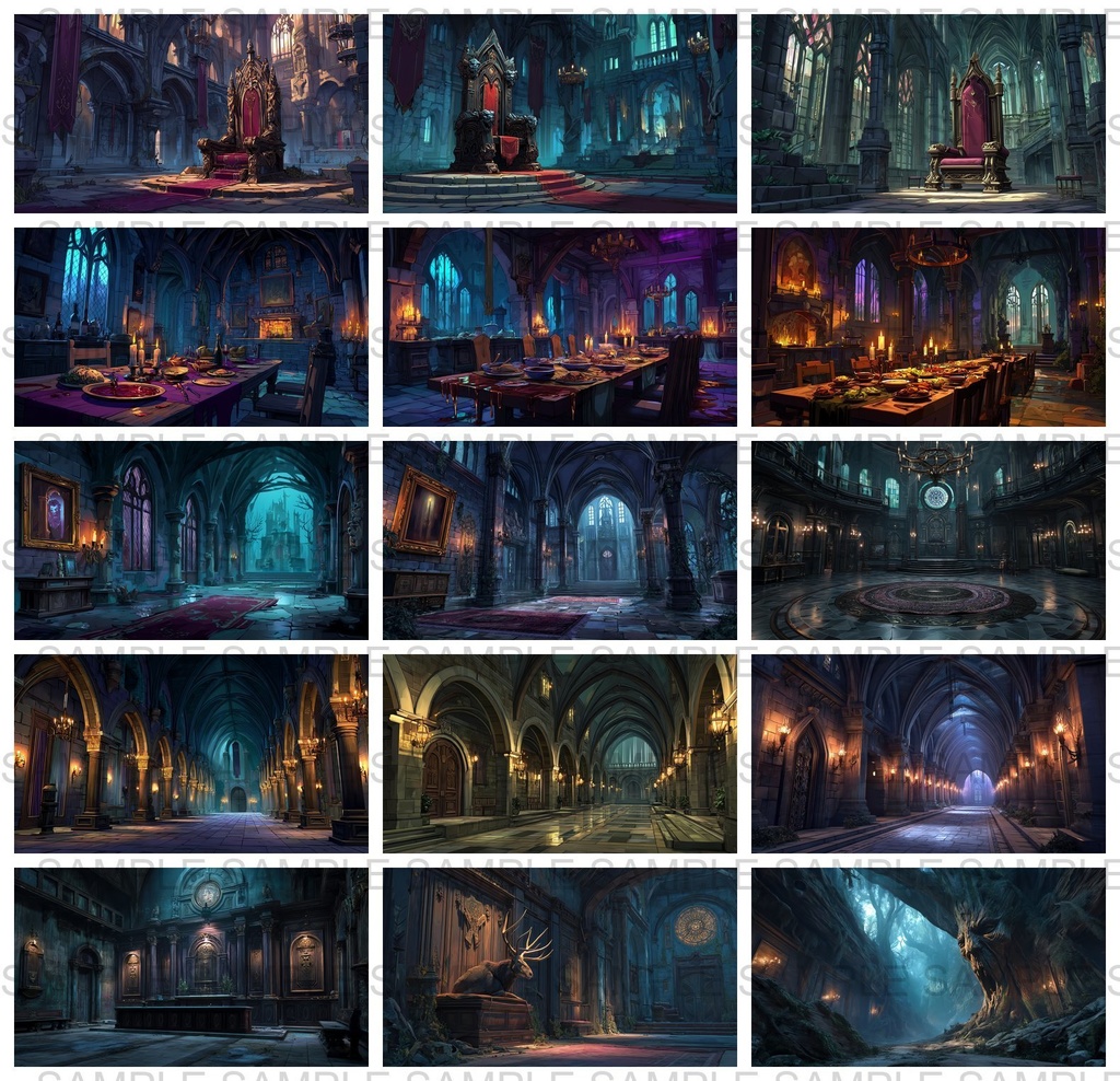 【 232枚】吸血鬼の館 ファンタジー背景イラスト【著作権フリー画像】TRPG/ゲーム素材