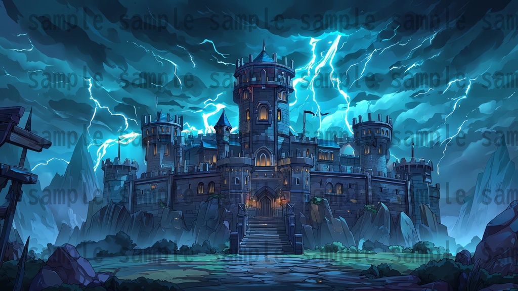 【 156枚】お城の外観 ファンタジー背景イラスト【著作権フリー画像】TRPG/ゲーム素材