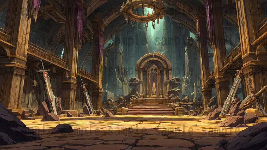 【 164枚】王室・玉座の間 ファンタジー背景イラスト【著作権フリー画像】TRPG/ゲーム素材