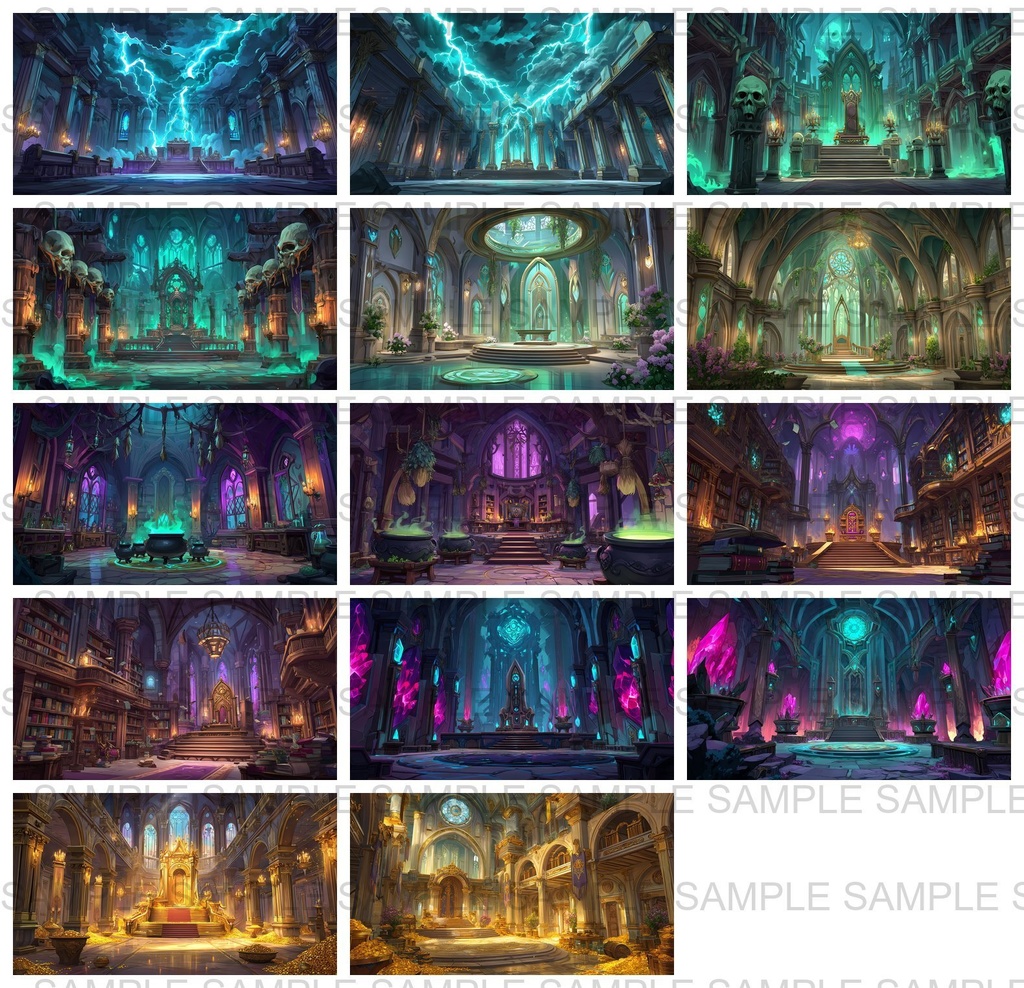 【 164枚】王室・玉座の間 ファンタジー背景イラスト【著作権フリー画像】TRPG/ゲーム素材