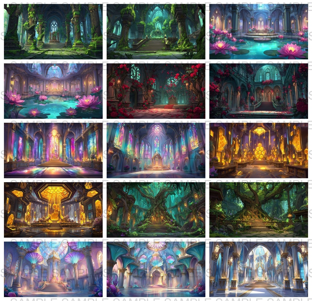 【 164枚】王室・玉座の間 ファンタジー背景イラスト【著作権フリー画像】TRPG/ゲーム素材