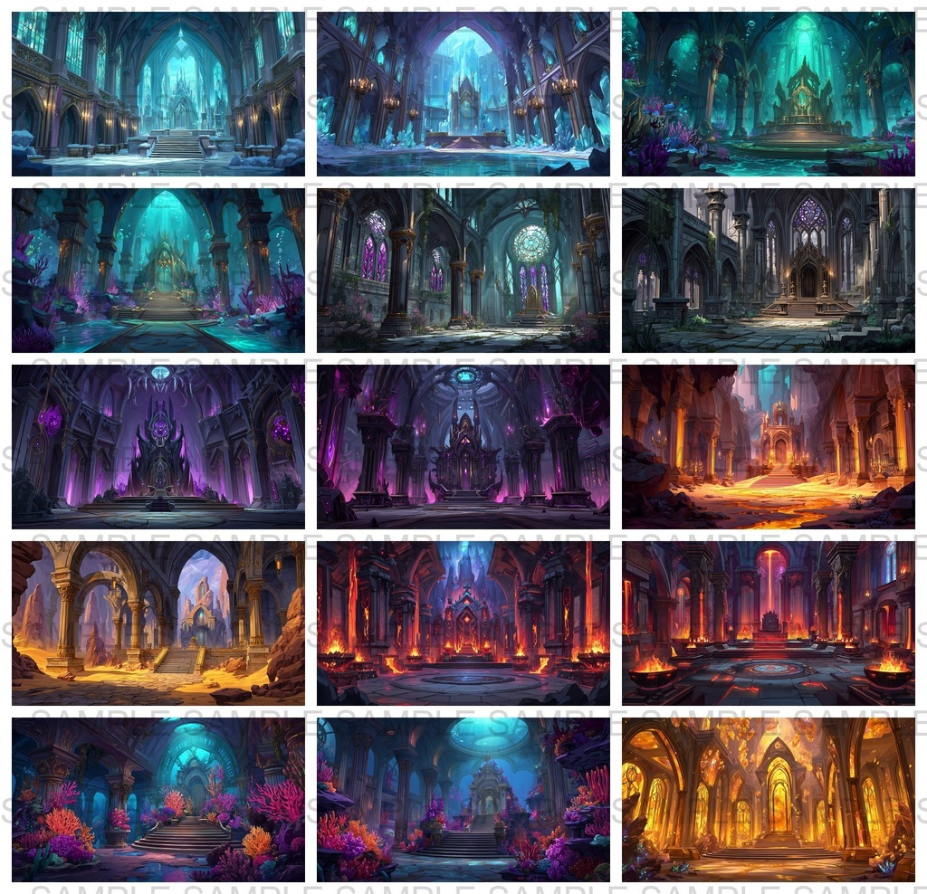 【 164枚】王室・玉座の間 ファンタジー背景イラスト【著作権フリー画像】TRPG/ゲーム素材