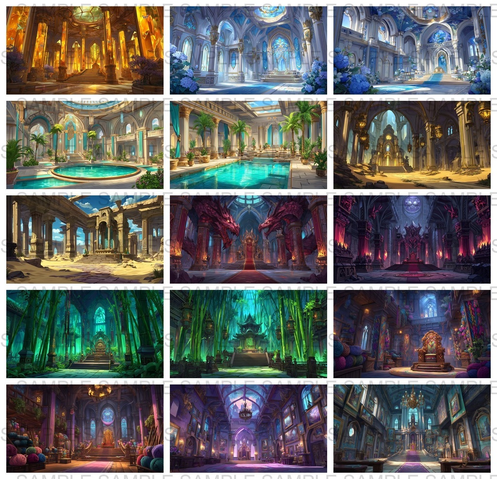 【 164枚】王室・玉座の間 ファンタジー背景イラスト【著作権フリー画像】TRPG/ゲーム素材