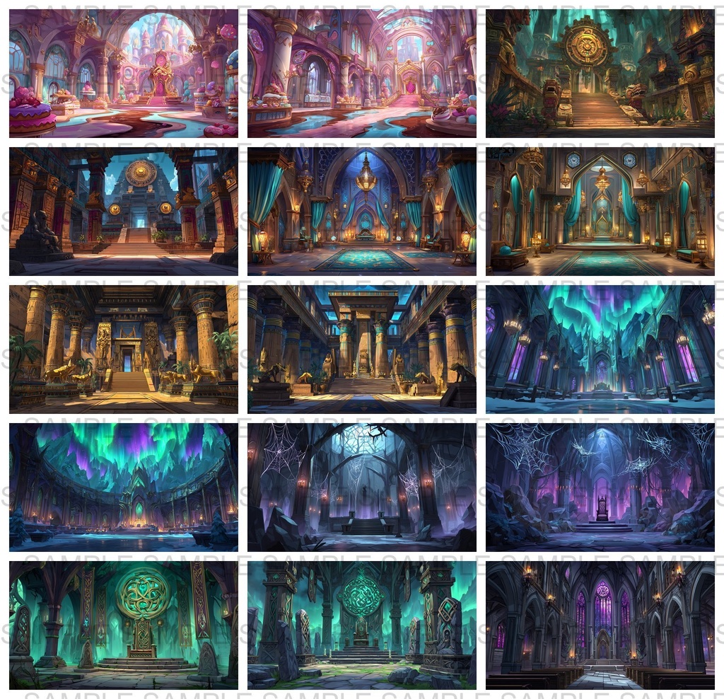 【 164枚】王室・玉座の間 ファンタジー背景イラスト【著作権フリー画像】TRPG/ゲーム素材