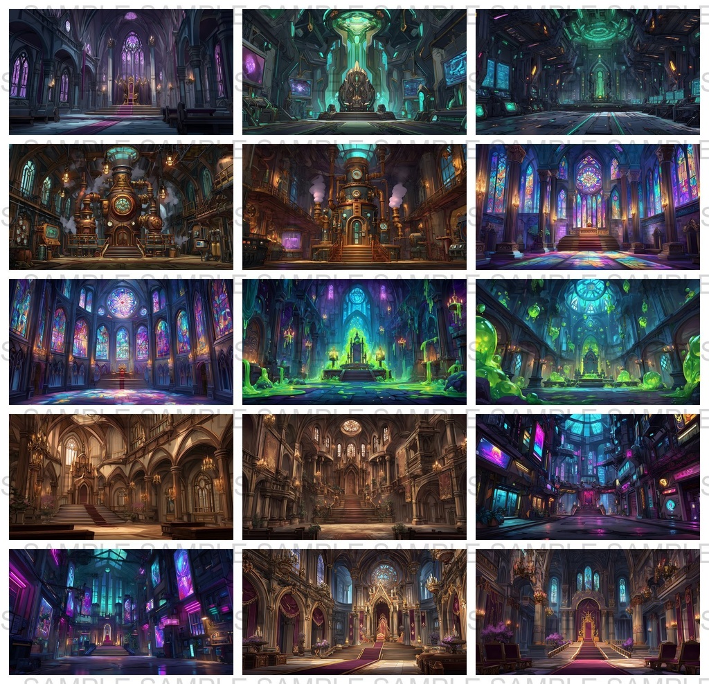 【 164枚】王室・玉座の間 ファンタジー背景イラスト【著作権フリー画像】TRPG/ゲーム素材