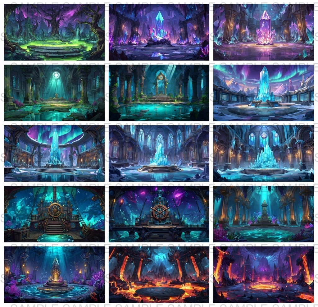 【 168枚】ボス戦・戦闘等のファンタジー背景イラスト【著作権フリー画像】TRPG/ゲーム素材