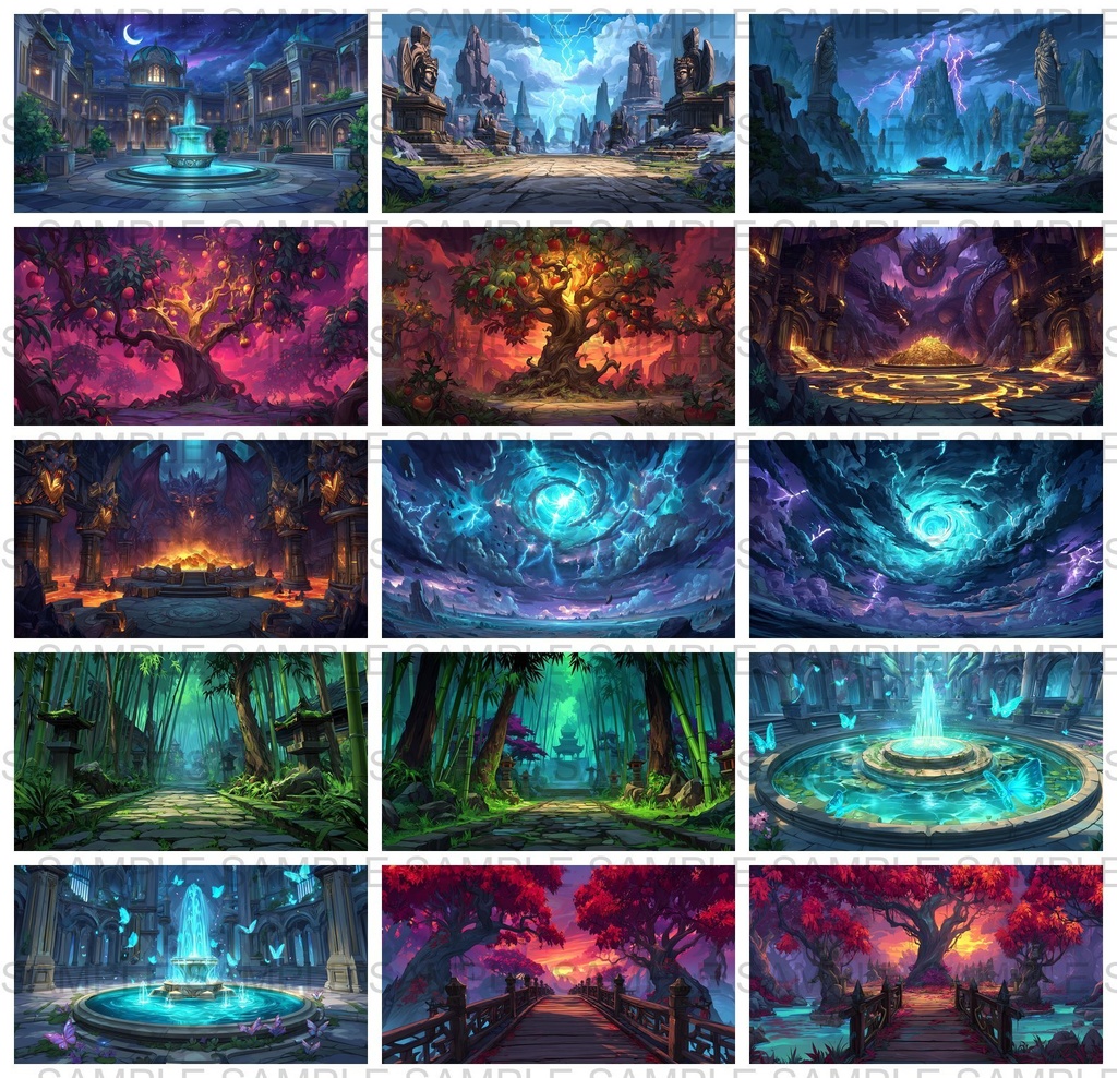 【 168枚】ボス戦・戦闘等のファンタジー背景イラスト【著作権フリー画像】TRPG/ゲーム素材