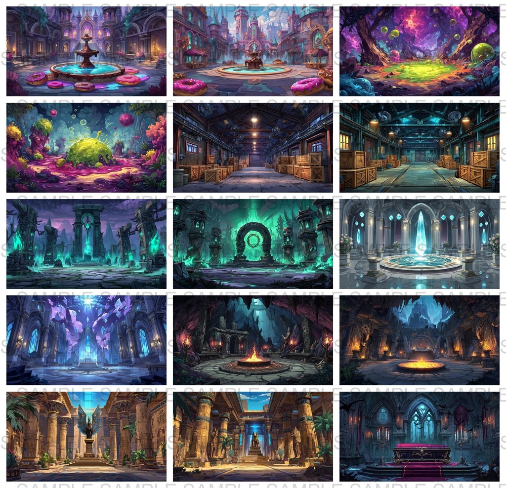 【 168枚】ボス戦・戦闘等のファンタジー背景イラスト【著作権フリー画像】TRPG/ゲーム素材