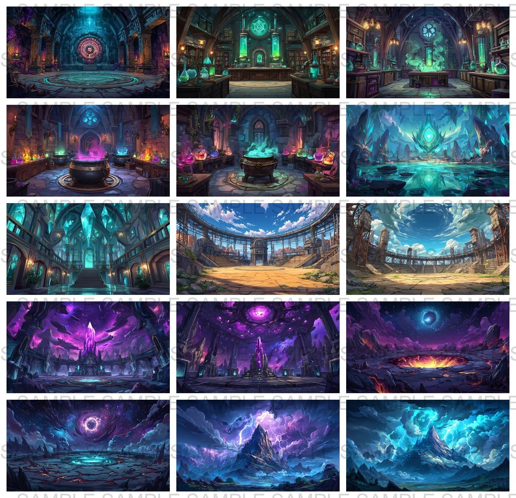 【 168枚】ボス戦・戦闘等のファンタジー背景イラスト【著作権フリー画像】TRPG/ゲーム素材