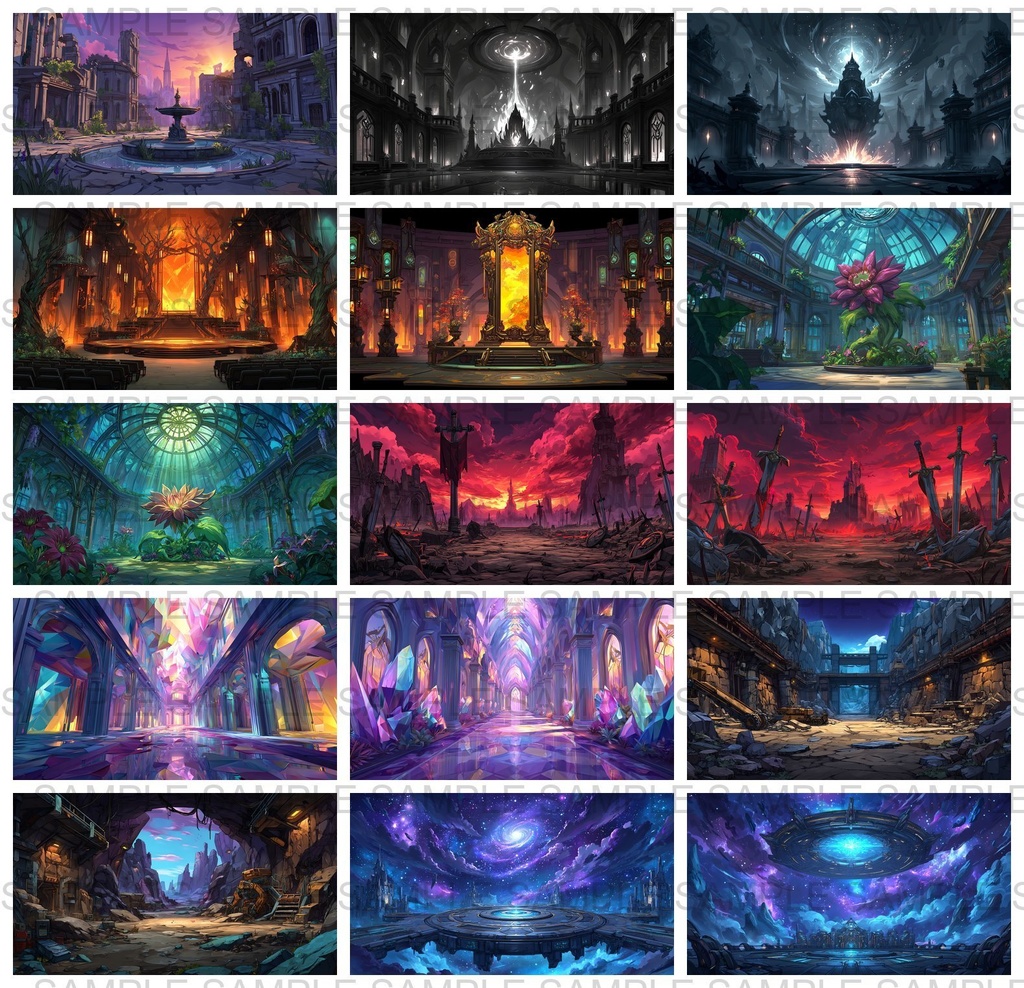 【 168枚】ボス戦・戦闘等のファンタジー背景イラスト【著作権フリー画像】TRPG/ゲーム素材