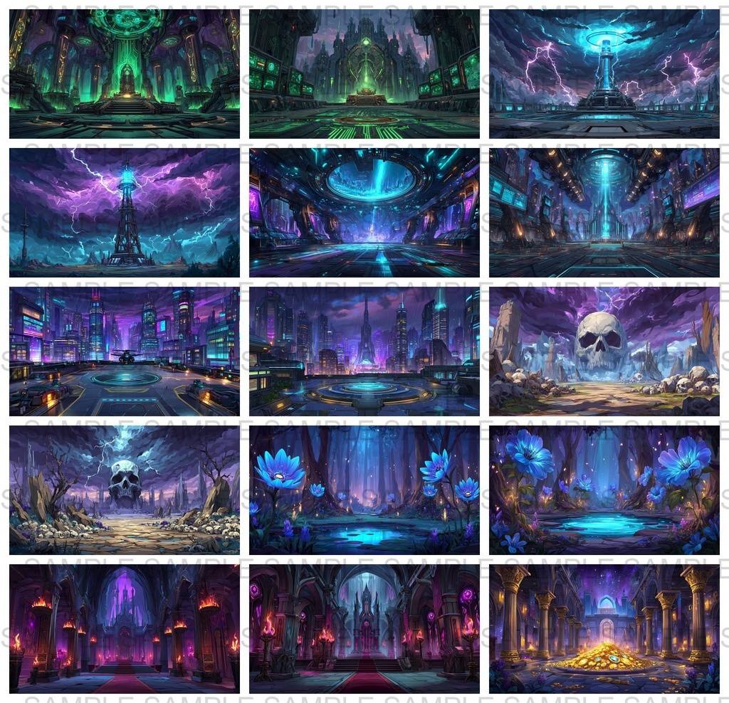 【 168枚】ボス戦・戦闘等のファンタジー背景イラスト【著作権フリー画像】TRPG/ゲーム素材
