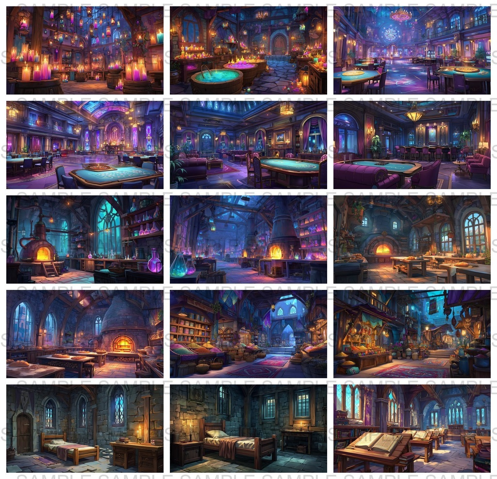 【 300枚】室内・部屋のファンタジー背景イラスト【著作権フリー画像】TRPG/ゲーム素材