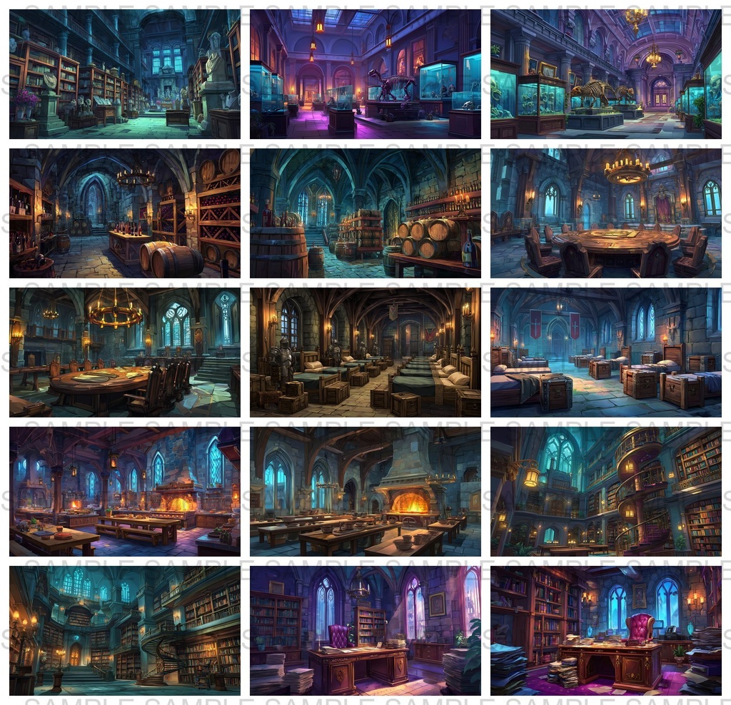 【 300枚】室内・部屋のファンタジー背景イラスト【著作権フリー画像】TRPG/ゲーム素材