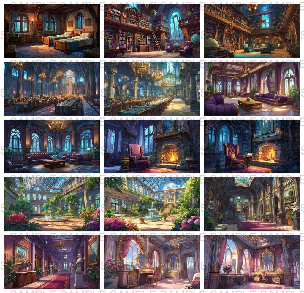 【 300枚】室内・部屋のファンタジー背景イラスト【著作権フリー画像】TRPG/ゲーム素材