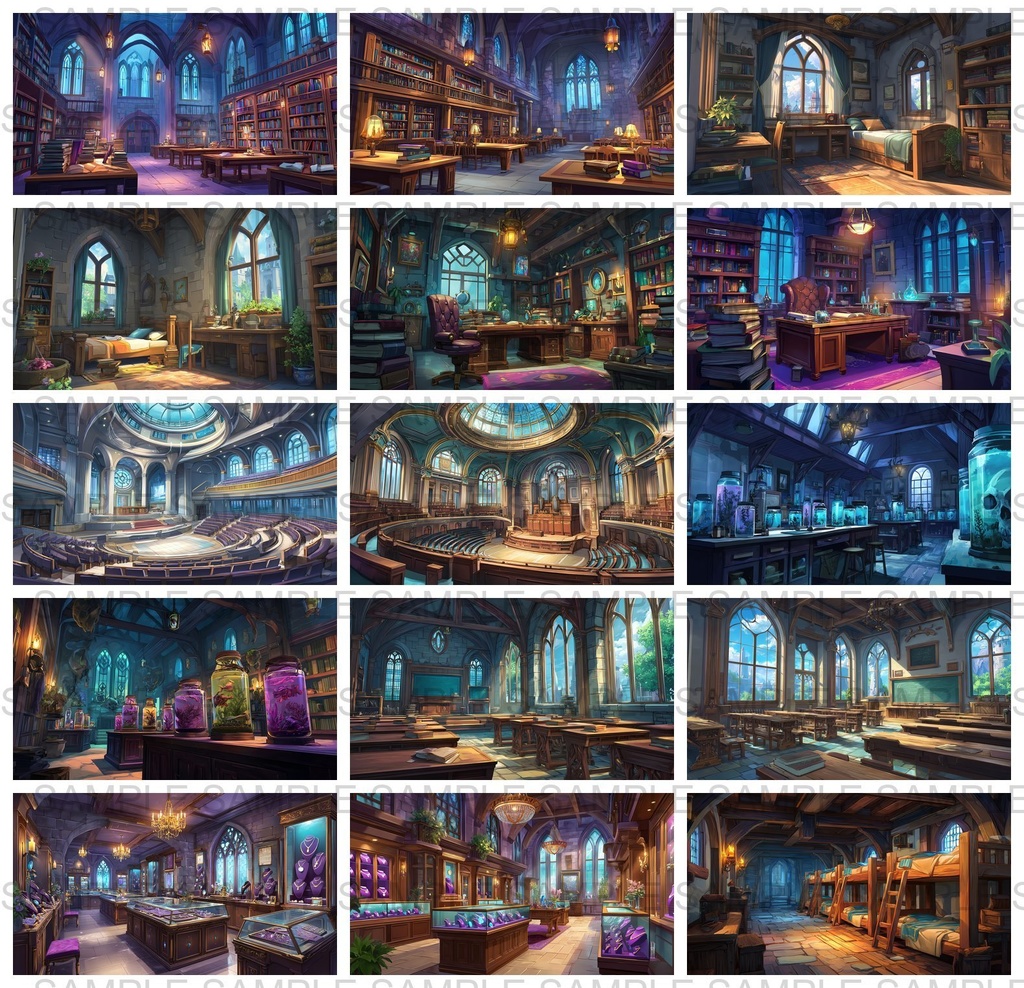 【 300枚】室内・部屋のファンタジー背景イラスト【著作権フリー画像】TRPG/ゲーム素材