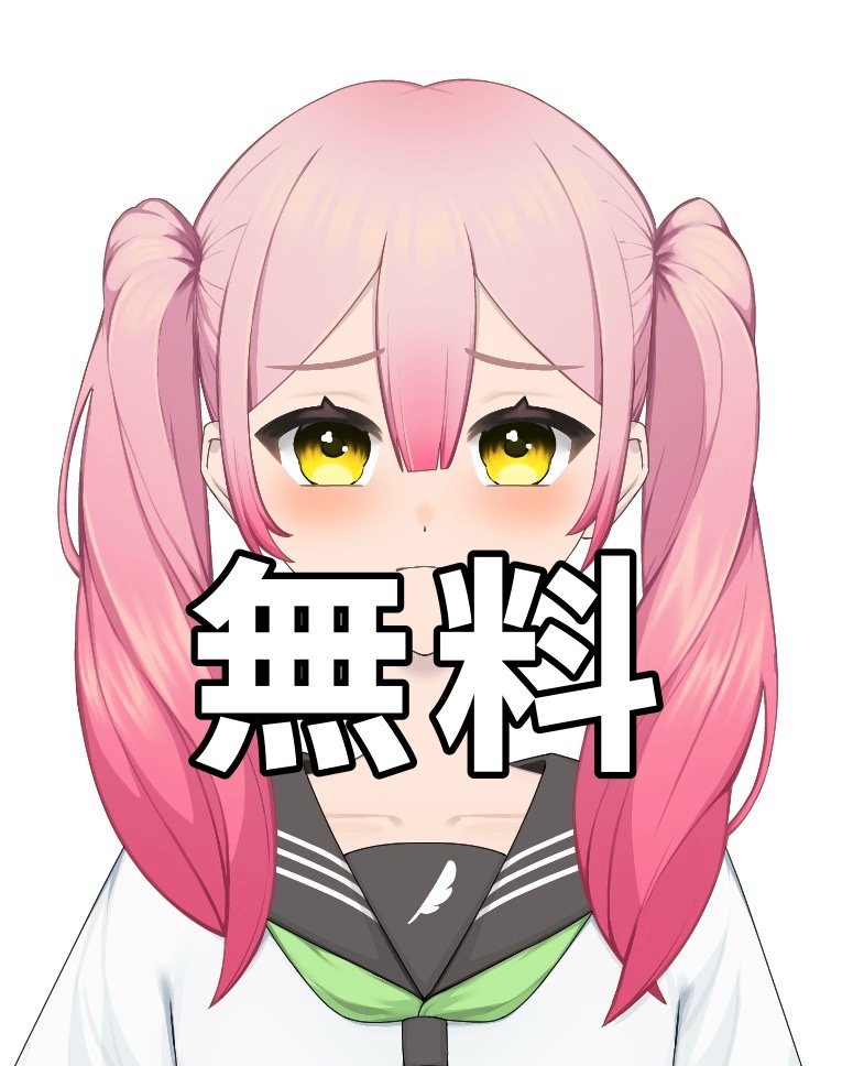 ツインテール制服少女立ち絵（表情差分あり）