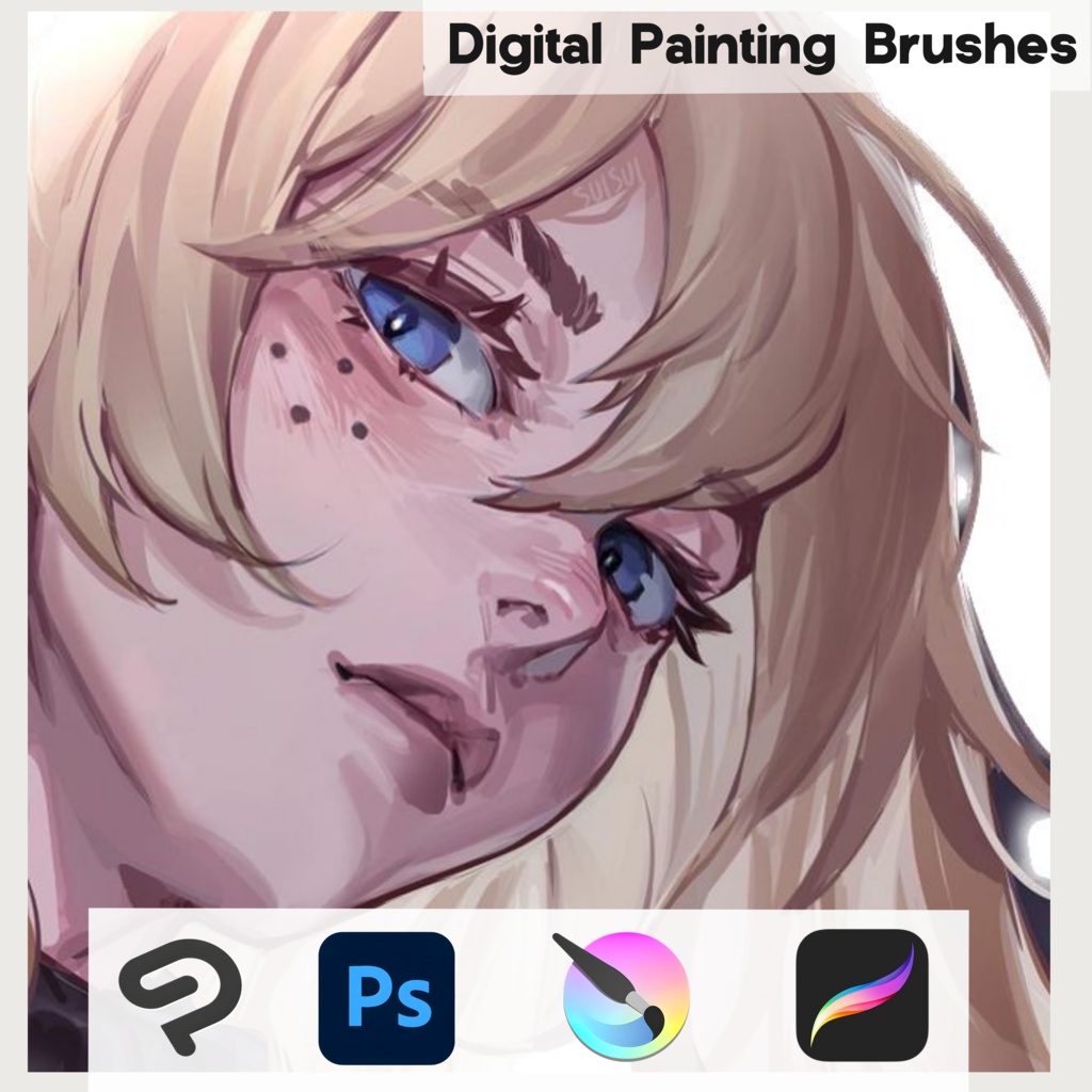 Digital painting brushes set