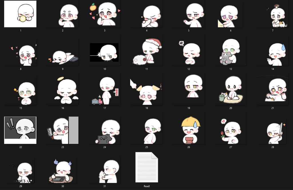 31 Chibi base for emotes