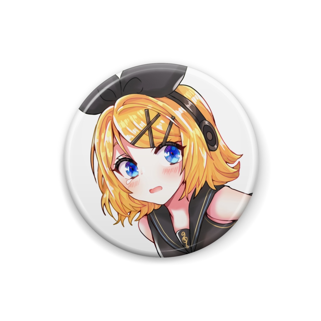 お着換えリンちゃん白背景 缶バッジ