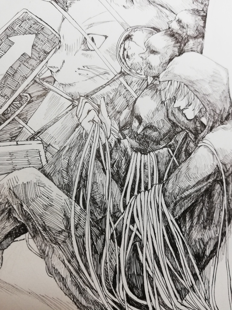 ボールペンアート「富士」イラスト原画 ボールペンアート「富士」イラスト原画