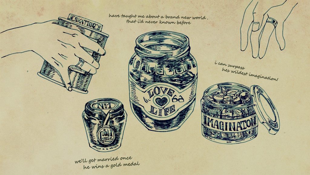 His label(2つのLイメージポーチ)