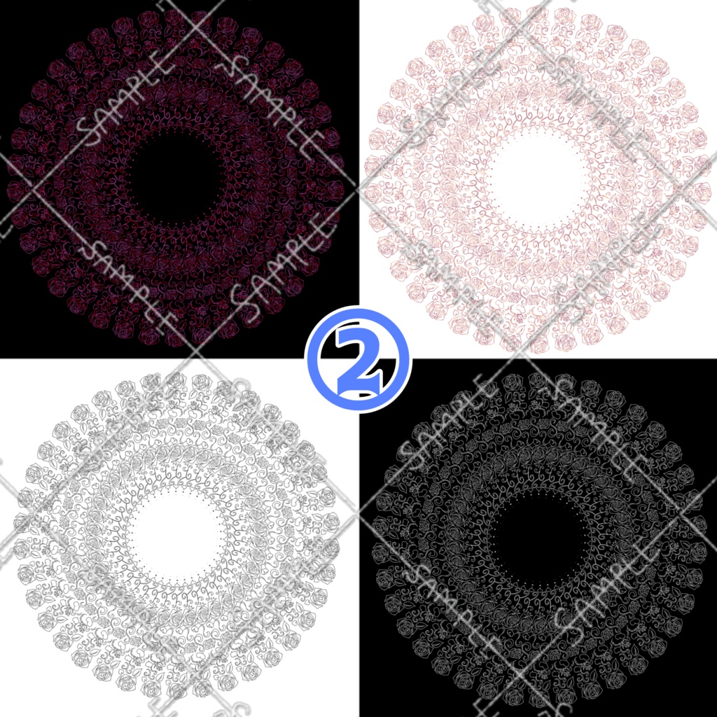 薔薇モチーフ円レース 3柄×4色セット