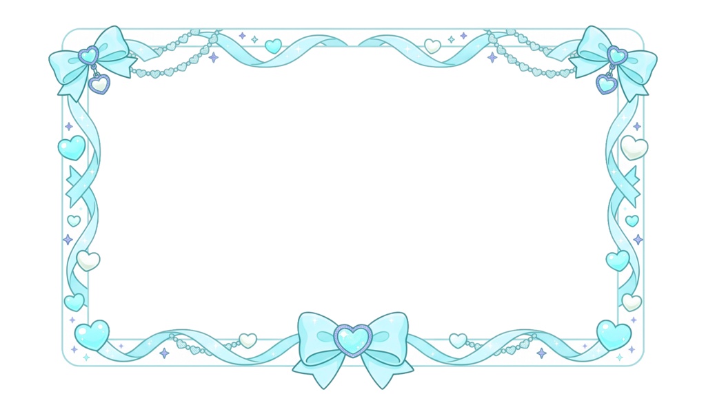 【10色セット/無料あり】ハートとリボンのキュートな配信画面カメラ枠【VTuber/実写/PICO LAY】