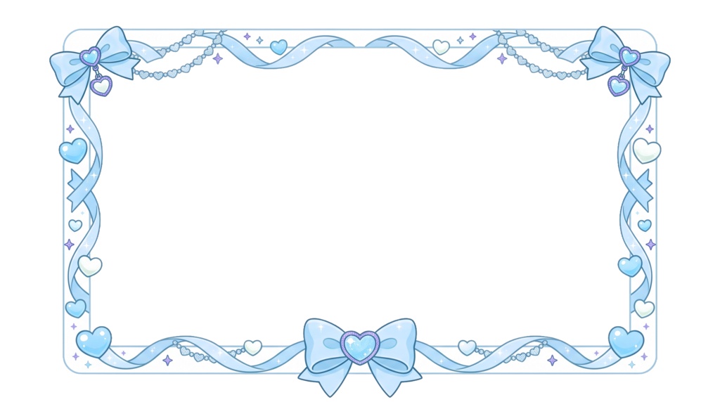 【10色セット/無料あり】ハートとリボンのキュートな配信画面カメラ枠【VTuber/実写/PICO LAY】