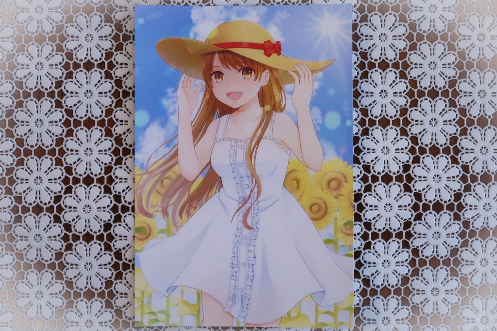 *ポストカード*ひまわりと女の子