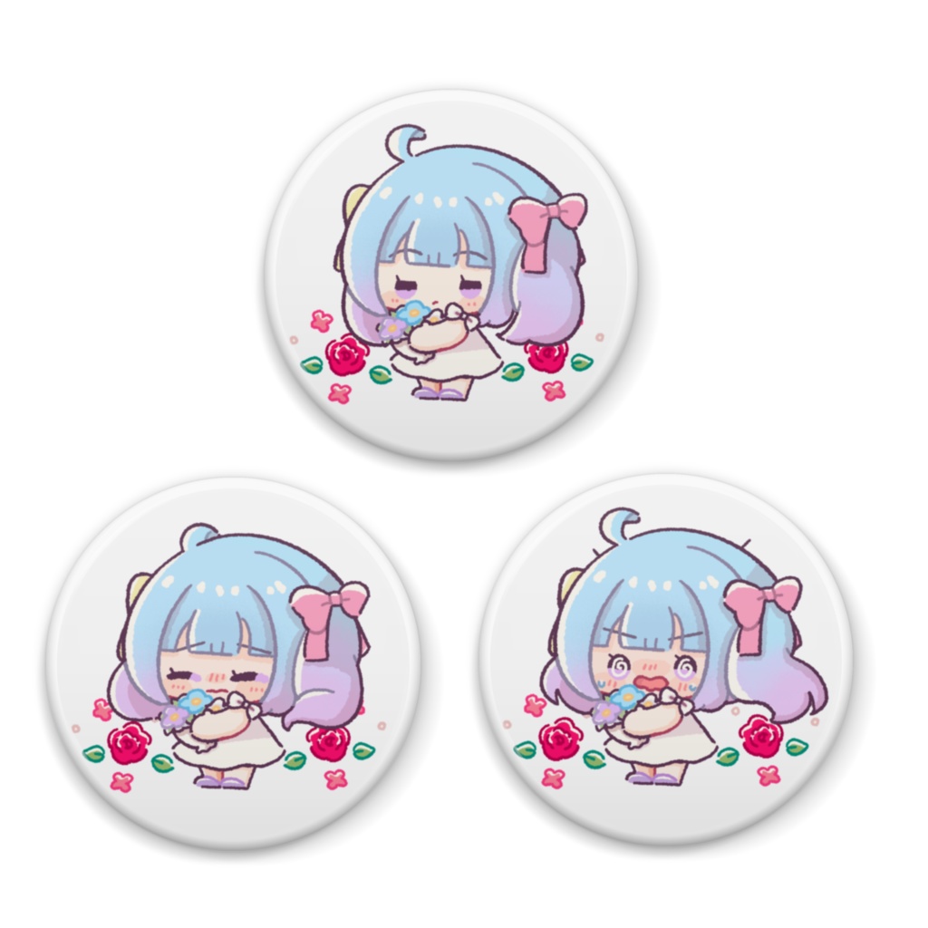 かわいいブーケの缶バッジ💐