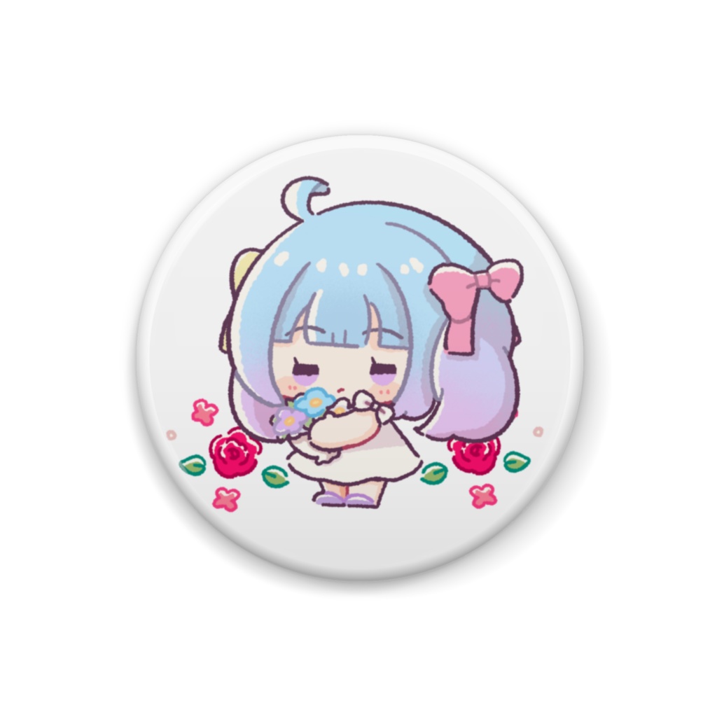 かわいいブーケの缶バッジ💐
