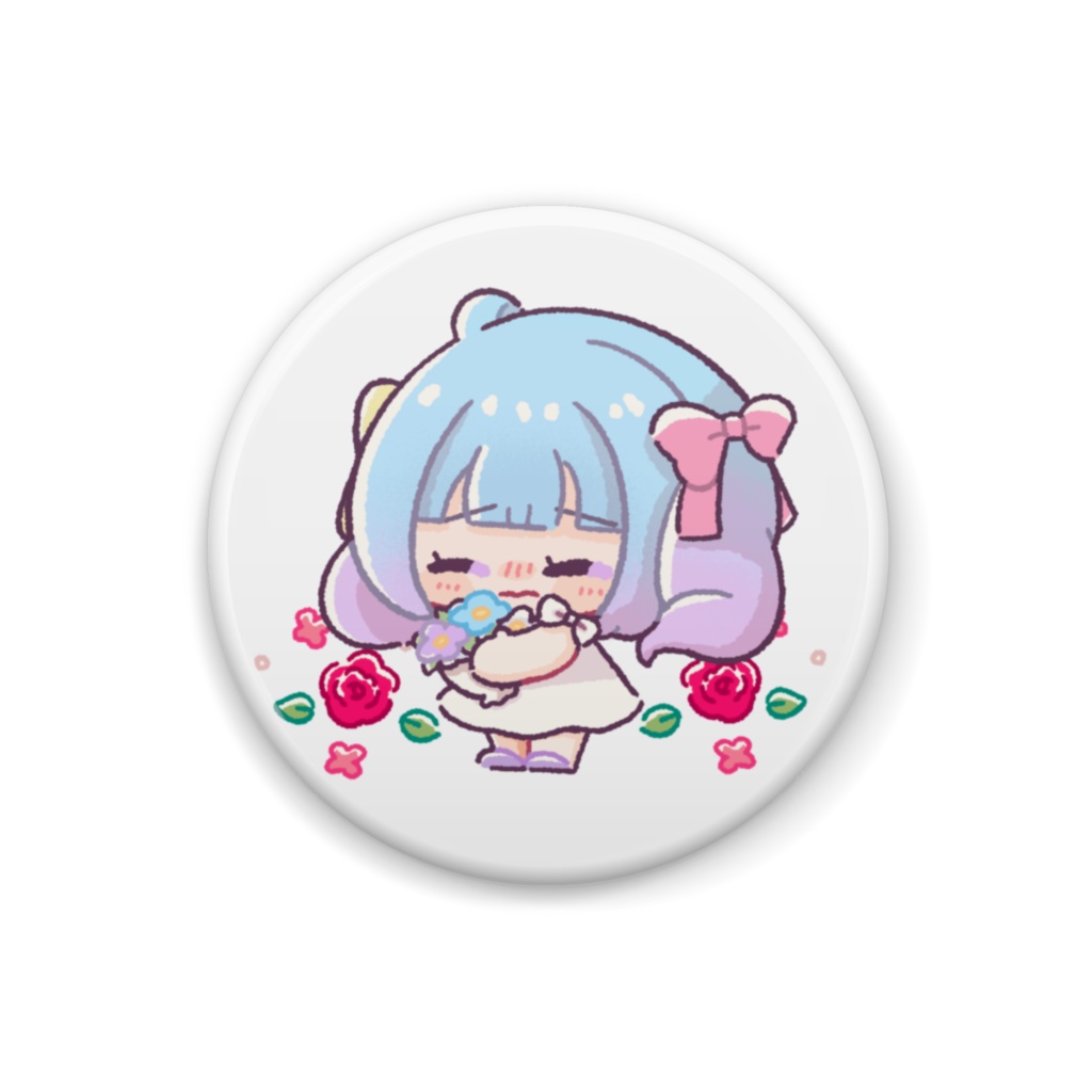 かわいいブーケの缶バッジ💐