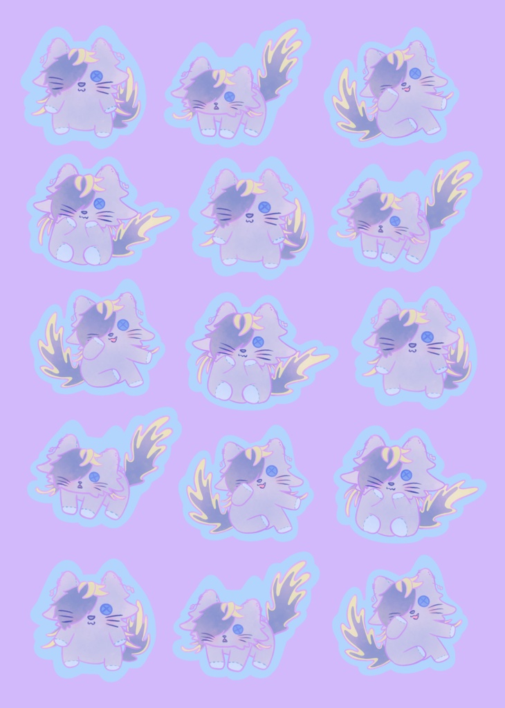 じゅうしねこぬいぐるみ風シール