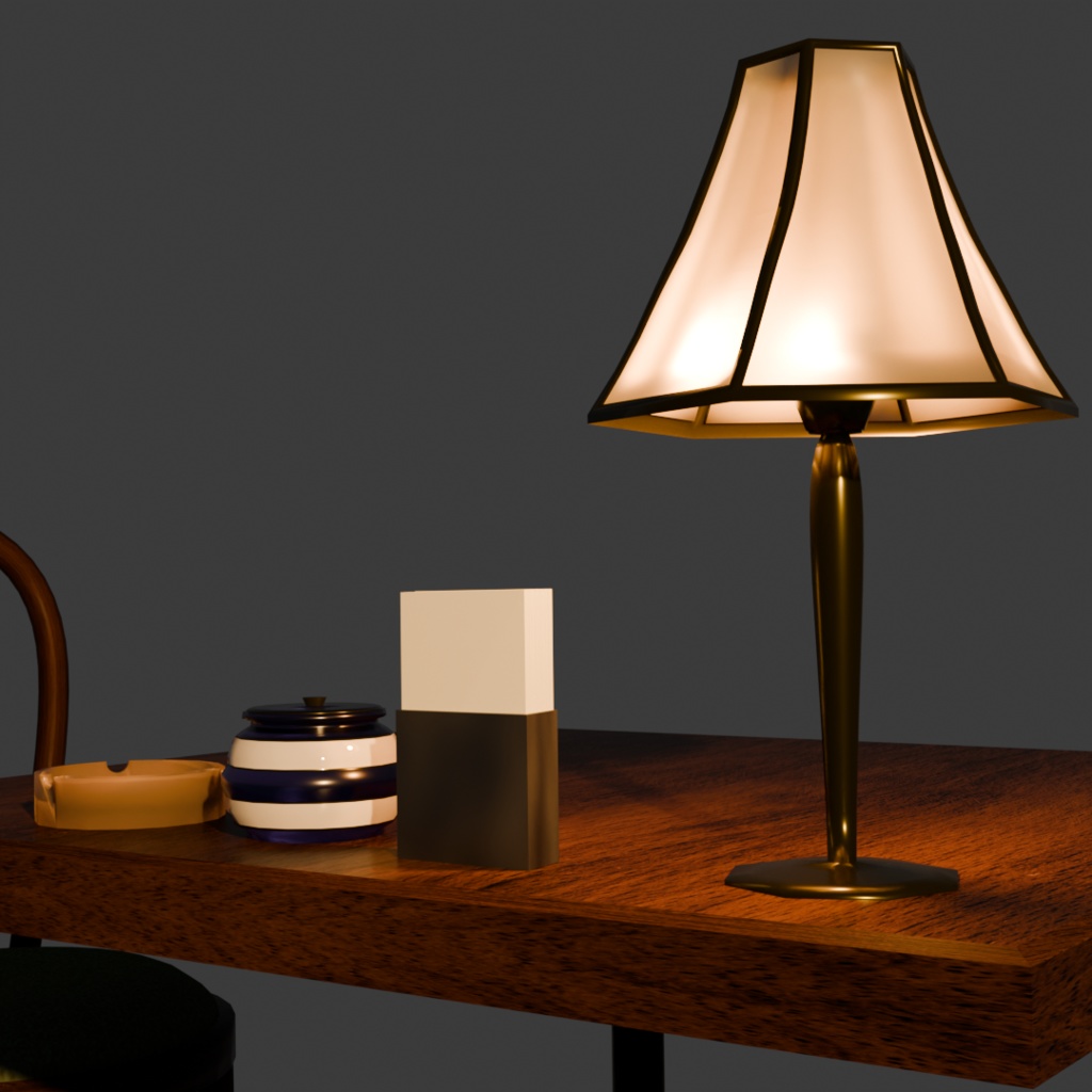 【3Dモデル】レトロな机と椅子のセット