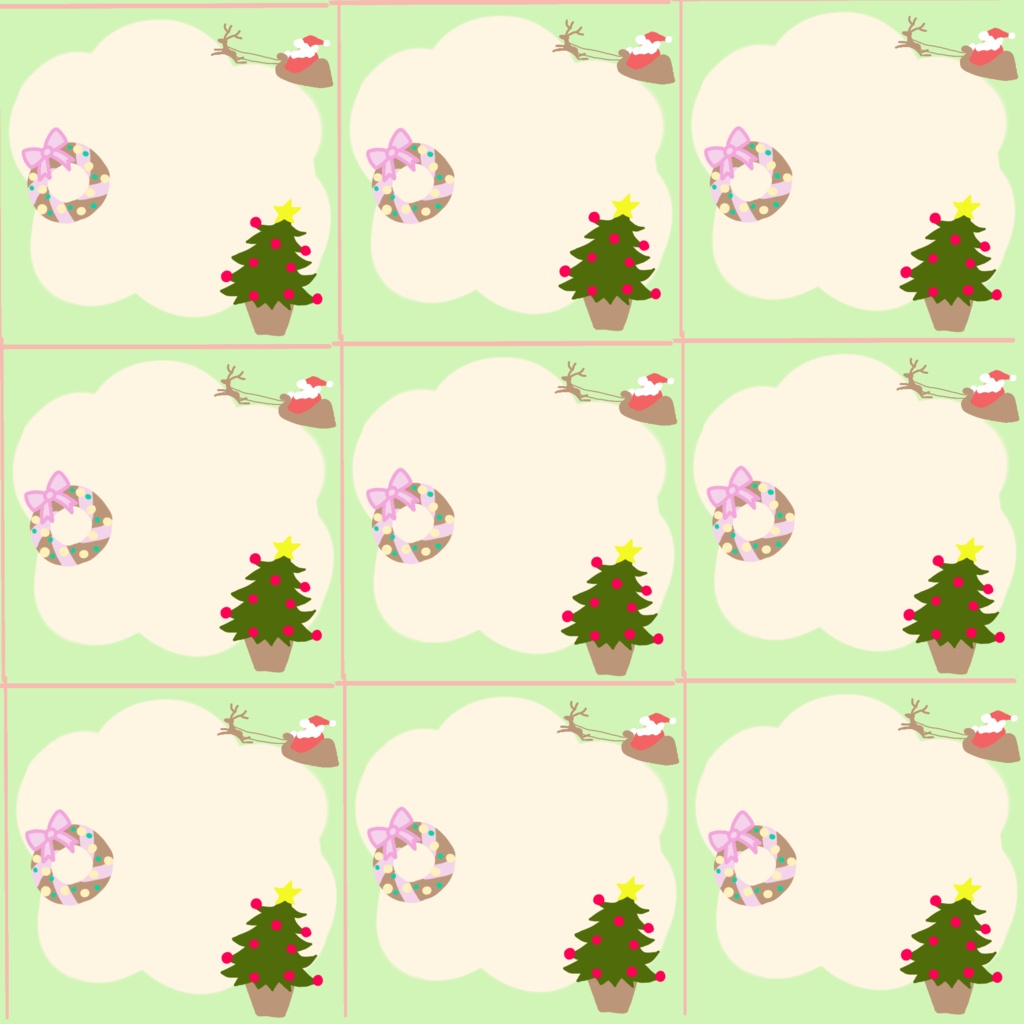クリスマス　メッセージカードデジタルペーパー