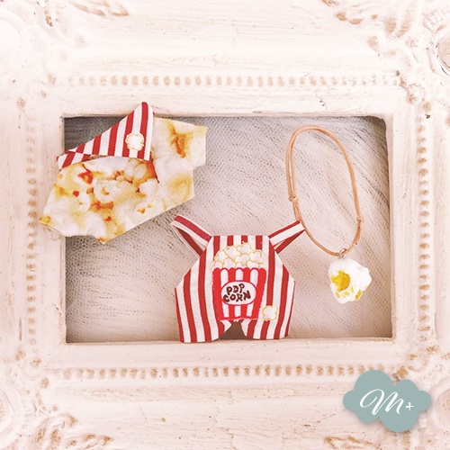 10cmぬいぐるみ用 ポップコーン サロペットSET