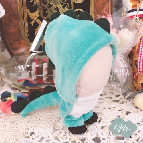 10cmぬいぐるみ用 青緑/薄青緑 丸棘ドラゴン着ぐるみ