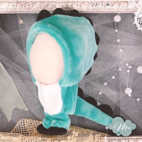 10cmぬいぐるみ用 青緑/薄青緑 丸棘ドラゴン着ぐるみ