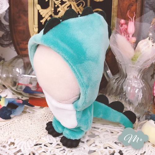 10cmぬいぐるみ用 青緑/薄青緑 丸棘ドラゴン着ぐるみ